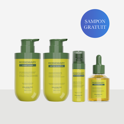 Sampon regenerant Rosemary (GRATUIT) + Balsam hidratant + Lotiune redensifianta + Ulei tratament